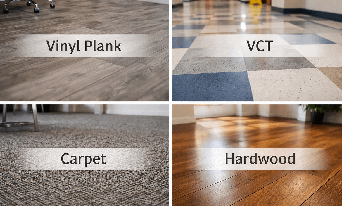 types of floors to clean in janitorial services